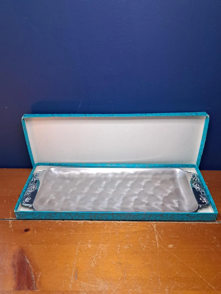 Vintage Pearl Silverplate Platter from Japan in Original Box