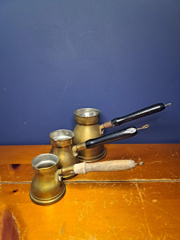 Antique Turkish Ibriks, Set of Three Turkish Coffee Ibriks