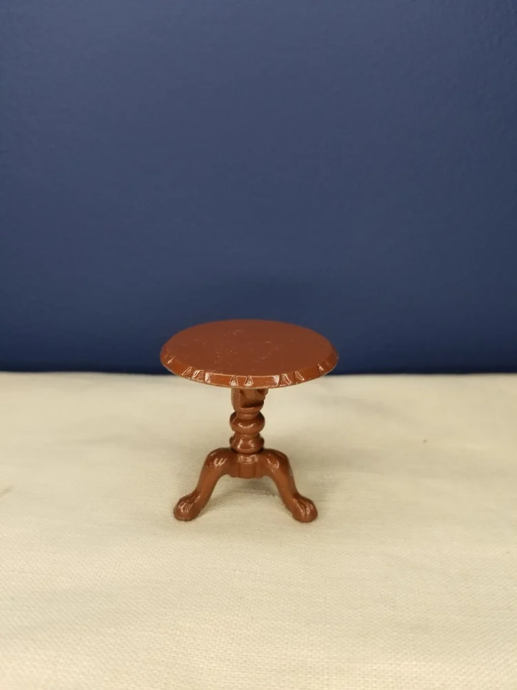 Vintage The Littles Die Cast Brown Side Table by Mattel 1980