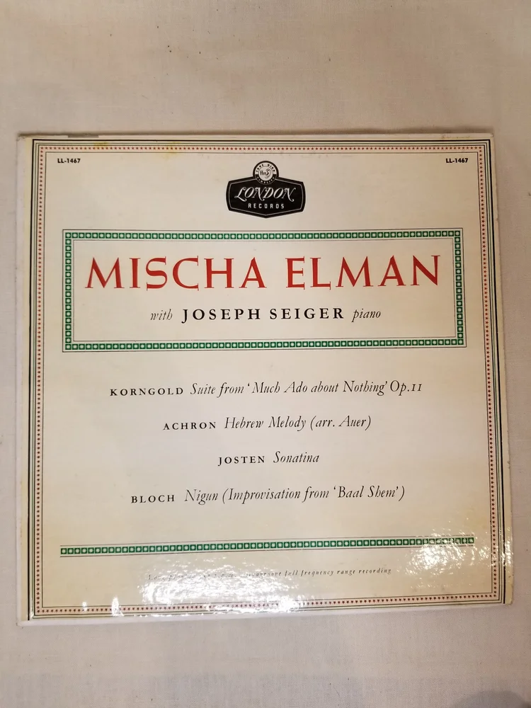Very Rare Vintage Vinyl-Mischa Elman w/ Joseph Seiger Piano