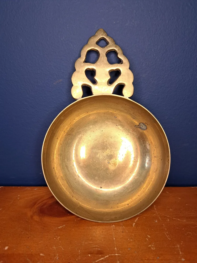 Vintage Solid Brass Trinket Dish Bowl, Made in India