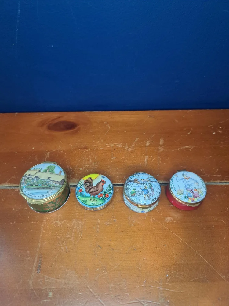 Vintage Trinket Boxes, Anne Hathaway's House, Halcyon Days, Crummles Anno Domini Box, Bone China Trinket Box, Shakespeare Birthplace Trust