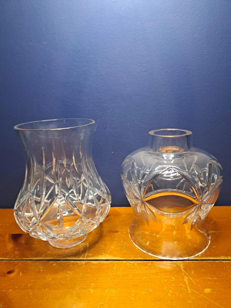 Vintage Hurricane Crystal Lamp Shade, Vintage Hurricane Lamp Glass, Hurricane Candle Globe