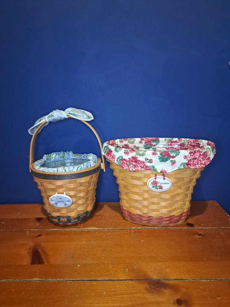 Vintage Longaberger Basket, Longaberger Geranium and Diasy Baskets