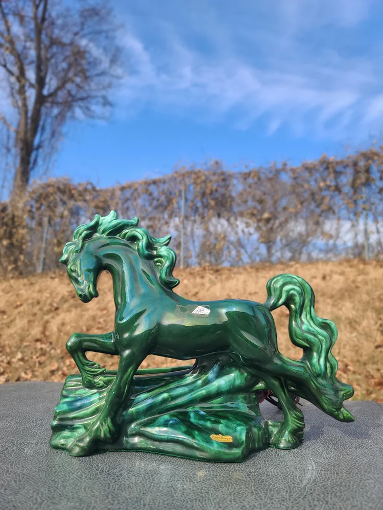 Vintage MCM Royal Haeger Prancing Horse TV Lamp with Original Sticker